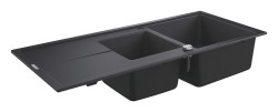 GROHE - Kompozitný drez K400 s automatickým odtokom, 116x50 cm, granitová čierna (31643AP0)