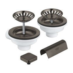 GROHE - Odtoková súprava na dvojdrez, kefovaný Hard Graphite (40999AL0)
