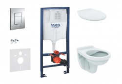 GROHE - Rapid SL Set predstenovej inštalácie, klozet Alpha s doskou, tlačidlo Skate Cosmopolitan, chróm (38528SET-KR)