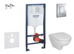 GROHE - Rapid SL Set predstenovej inštalácie, klozetu a dosky Jika Lyra Plus, tlačidla Skate Cosmopolitan, chróm (38528SET-KJ2)