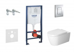 GROHE - Rapid SL Set predstenovej inštalácie, klozetu a sedadla ME by Starck, Rimless, SoftClose, tlačidla Skate Cosmo, chróm (38528SET-KM)