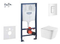 GROHE - Rapid SL Set predstenovej inštalácie, klozetu Arkas I a dosky softclose, tlačidlo Skate Cosmopolitan, alpská biela (SANI11BA3115)