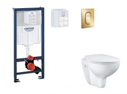 GROHE - Rapid SL Set predstenovej inštalácie, klozetu, dosky SoftClose a tlačidla Arena Cosmopolitan S, Cool Sunrise (SANI11BB4125)