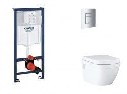 GROHE - Rapid SL Set predstenovej inštalácie, klozetu, dosky SoftClose a tlačidla Skate Cosmopolitan, chróm (SANI11BB2119)