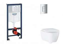 GROHE - Rapid SL Set predstenovej inštalácie, klozetu, dosky SoftClose a tlačidla Skate Cosmopolitan, chróm (SANI11BB2122)