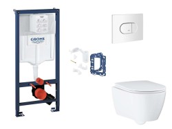 GROHE - Rapid SL Set predstenovej inštalácie, klozetu, dosky SoftClose, tlačidla Arena Cosmopolitan a súpravy na vhadzovanie tabliet, alpská biela (SANI11BB3156)