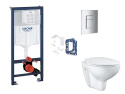 GROHE - Rapid SL Set predstenovej inštalácie, klozetu, dosky SoftClose, tlačidla Skate Cosmopolitan a súpravy na vhadzovanie tabliet, chróm (SANI11BB2133)