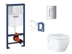 GROHE - Rapid SL Set predstenovej inštalácie, klozetu, dosky SoftClose, tlačidla Skate Cosmopolitan a súpravy na vhadzovanie tabliet, chróm (SANI11BB2137)
