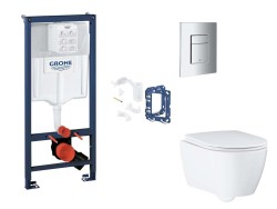GROHE - Rapid SL Set predstenovej inštalácie, klozetu, dosky SoftClose, tlačidla Skate Cosmopolitan a súpravy na vhadzovanie tabliet, chróm (SANI11BB2139)