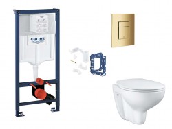 GROHE - Rapid SL Set predstenovej inštalácie, klozetu, dosky SoftClose, tlačidla Skate Cosmopolitan a súpravy na vhadzovanie tabliet, Cool Sunrise (SANI11BB4154)