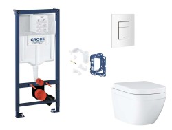 GROHE - Rapid SL Set predstenovej inštalácie, klozetu, dosky SoftClose, tlačidla Skate Cosmopolitan a súpravy na vhadzovanie tabliet, Triple Vortex, alpská biela (SANI11BB3148)