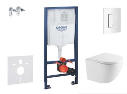 GROHE - Rapid SL Set predstenovej inštalácie, klozetu Oudee a dosky softclose, tlačidlo Skate Cosmopolitan, alpská biela (SANI11BA3111)