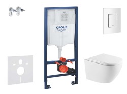 GROHE - Rapid SL Set predstenovej inštalácie, klozetu Oudee a dosky softclose, tlačidlo Skate Cosmopolitan, alpská biela (SANI11BA3113)