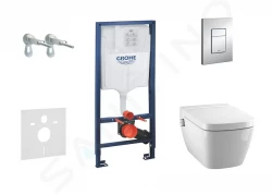 GROHE - Rapid SL Súprava predstenovej inštalácie, sprchovacej toalety a sedadla Tece, tlačidla Skate Cosmo, Rimless, SoftClose, chróm (38528SET-KT)