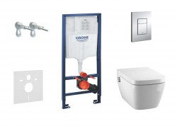 GROHE - Rapid SL Súprava predstenovej inštalácie, sprchovacej toalety a sedadla Tece, tlačidla Skate Cosmo, Rimless, SoftClose, chróm (38528SET-KT)