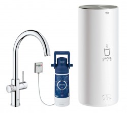 GROHE - Red Drezová batéria Duo s ohrevom vody a filtráciou, zásobník L, chróm (30079001)