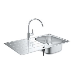 GROHE - Set drezu K200 a batérie BauEdge, kefovaná nerezová/chróm (31562SD1)