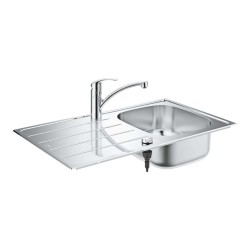 GROHE - Set drezu K200 a batérie Eurosmart, kefovaná nerezová/chróm (31565SD1)