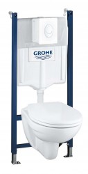GROHE - Solido Súprava na závesné WC + klozet a WC doska SoftClose, tlačidlo Skate Air, biela (39117000)