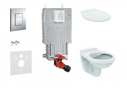 GROHE - Uniset Set predstenovej inštalácie, klozet Alpha s doskou, tlačidlo Skate Cosmopolitan, chróm (38643SET-KR)