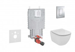GROHE - Uniset Set predstenovej inštalácie, klozetu a dosky Ideal Standard Tesi, tlačidla Skate Cosmopolitan, chróm (38643SET-KF)