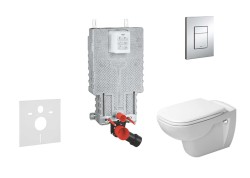 GROHE - Uniset Set predstenovej inštalácie, klozetu a sedadla D-Code, Rimless, SoftClose, tlačidla Skate Cosmo, chróm (38643SET-KK)