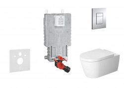 GROHE - Uniset Set predstenovej inštalácie, klozetu a sedadla ME by Starck, Rimless, SoftClose, tlačidla Skate Cosmo, chróm (38643SET-KM)