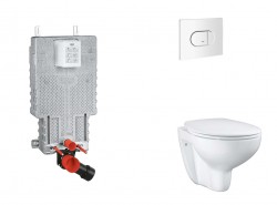 GROHE - Uniset Set predstenovej inštalácie, klozetu, dosky SoftClose a tlačidla Arena Cosmopolitan, alpská biela (SANI15BB3104)