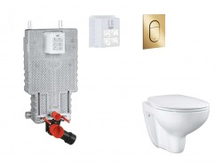 GROHE - Uniset Set predstenovej inštalácie, klozetu, dosky SoftClose a tlačidla Arena Cosmopolitan S, Cool Sunrise (SANI15BB4105)