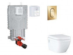 GROHE - Uniset Set predstenovej inštalácie, klozetu, dosky SoftClose a tlačidla Arena Cosmopolitan S, Cool Sunrise (SANI15BB4115)
