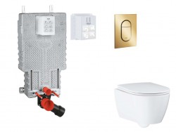 GROHE - Uniset Set predstenovej inštalácie, klozetu, dosky SoftClose a tlačidla Arena Cosmopolitan S, Cool Sunrise (SANI15BB4120)