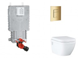 GROHE - Uniset Set predstenovej inštalácie, klozetu, dosky SoftClose a tlačidla Skate Cosmopolitan, Cool Sunrise (SANI15BB4112)