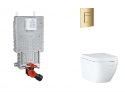 GROHE - Uniset Set predstenovej inštalácie, klozetu, dosky SoftClose a tlačidla Skate Cosmopolitan, Triple Vortex, Cool Sunrise (SANI15BB4107)