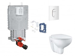 GROHE - Uniset Set predstenovej inštalácie, klozetu, dosky SoftClose, tlačidla Arena Cosmopolitan a súpravy na vhadzovanie tabliet, alpská biela (SANI15BB3118)
