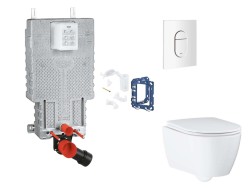GROHE - Uniset Set predstenovej inštalácie, klozetu, dosky SoftClose, tlačidla Arena Cosmopolitan a súpravy na vhadzovanie tabliet, alpská biela (SANI15BB3127)