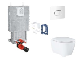 GROHE - Uniset Set predstenovej inštalácie, klozetu, dosky SoftClose, tlačidla Arena Cosmopolitan a súpravy na vhadzovanie tabliet, alpská biela (SANI15BB3128)