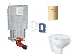 GROHE - Uniset Set predstenovej inštalácie, klozetu, dosky SoftClose, tlačidla Skate Cosmopolitan a súpravy na vhadzovanie tabliet, Cool Sunrise (SANI15BB4122)