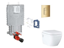 GROHE - Uniset Set predstenovej inštalácie, klozetu, dosky SoftClose, tlačidla Skate Cosmopolitan a súpravy na vhadzovanie tabliet, Cool Sunrise (SANI15BB4128)