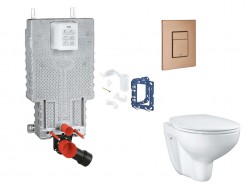 GROHE - Uniset Set predstenovej inštalácie, klozetu, dosky SoftClose, tlačidla Skate Cosmopolitan a súpravy na vhadzovanie tabliet, kefovaný Warm Sunset (SANI15BB4123)