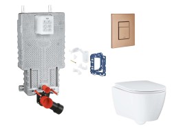 GROHE - Uniset Set predstenovej inštalácie, klozetu, dosky SoftClose, tlačidla Skate Cosmopolitan a súpravy na vhadzovanie tabliet, kefovaný Warm Sunset (SANI15BB4132)