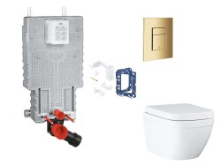 GROHE - Uniset Set predstenovej inštalácie, klozetu, dosky SoftClose, tlačidla Skate Cosmopolitan a súpravy na vhadzovanie tabliet, Triple Vortex, Cool Sunrise (SANI15BB4125)