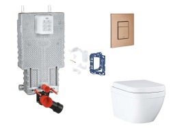 GROHE - Uniset Set predstenovej inštalácie, klozetu, dosky SoftClose, tlačidla Skate Cosmopolitan a súpravy na vhadzovanie tabliet, Triple Vortex, kefovaný Warm Sunset (SANI15BB4126)