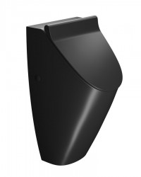 GSI - COMMUNITY urinál so zakrytým prívodom vody s otvormi pre veko 31x65 cm, čierna matná (909826)
