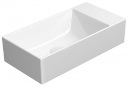 GSI - KUBE X keramické umývadlo 50x25cm, bez otvoru, pravé/ľavé, biela ExtraGlaze (9486011)