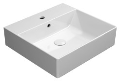 GSI - KUBE X keramické umývadlo 50x47cm, brúsená spodná hrana, biela ExtraGlaze (94309111)