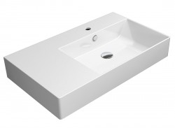 GSI - KUBE X keramické umývadlo 80x47cm, s odkladacou plochou vľavo, biela ExtraGlaze (9457111)