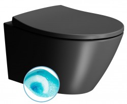 GSI - MODO závesná WC misa, Swirlflush, 37x52cm, čierna dual-mat (981626)