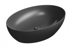 GSI - PURA keramické umývadlo na dosku 60x42cm, čierna matná (884226)