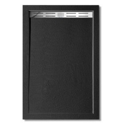 H K - BLACK STAR sprchová vanička z liateho mramoru, obdĺžnik, 120x80x3 cm (SE-BLACKSTAR12080SET)