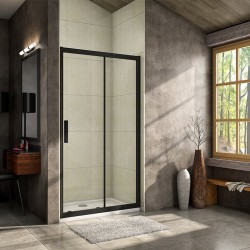 H K - Luxusné posuvné sprchové dvere ALTO BLACK 116- 120x195cm Ľ/P so Soft close zatváraním (SE-ALTOBLACK120SET)